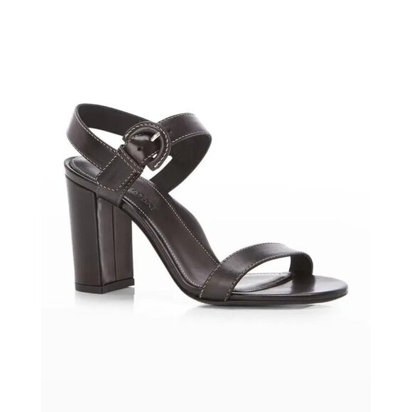 Marion Parke Shoes - 🆕MARION PARKE Lang Block Heel Leather Sandals Shoes 6 Black